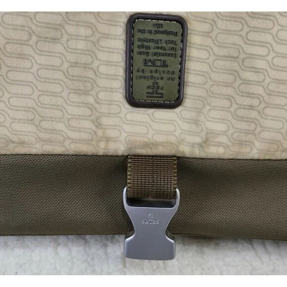 TUMI T-Tech Messenger Large Crossbody Laptop Carry Bag Olive Green Brown